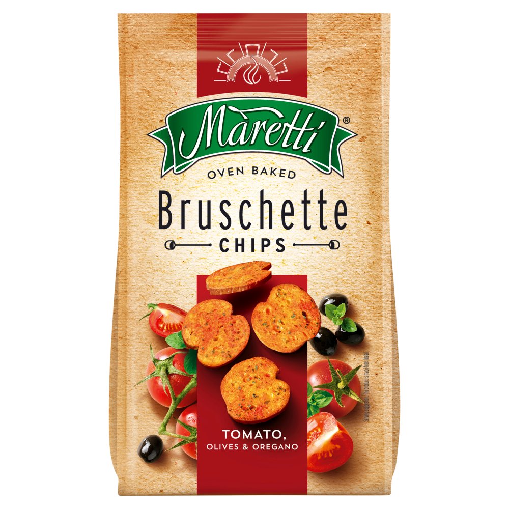 Maretti Oven Baked Bruschette Chips Tomato Olives & Oregano 70g (Pack of 1)