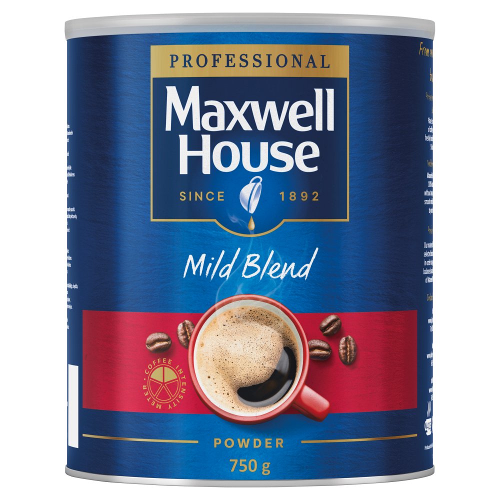 Maxwell House Mild Instant Coffee Tin 750g (Pack of 1)