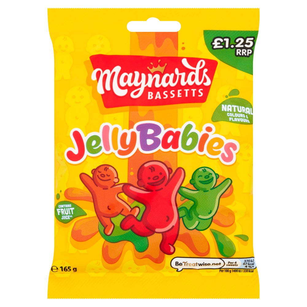 Maynards Bassetts Jelly Babies Sweets Bag 165g (Pack of 12)