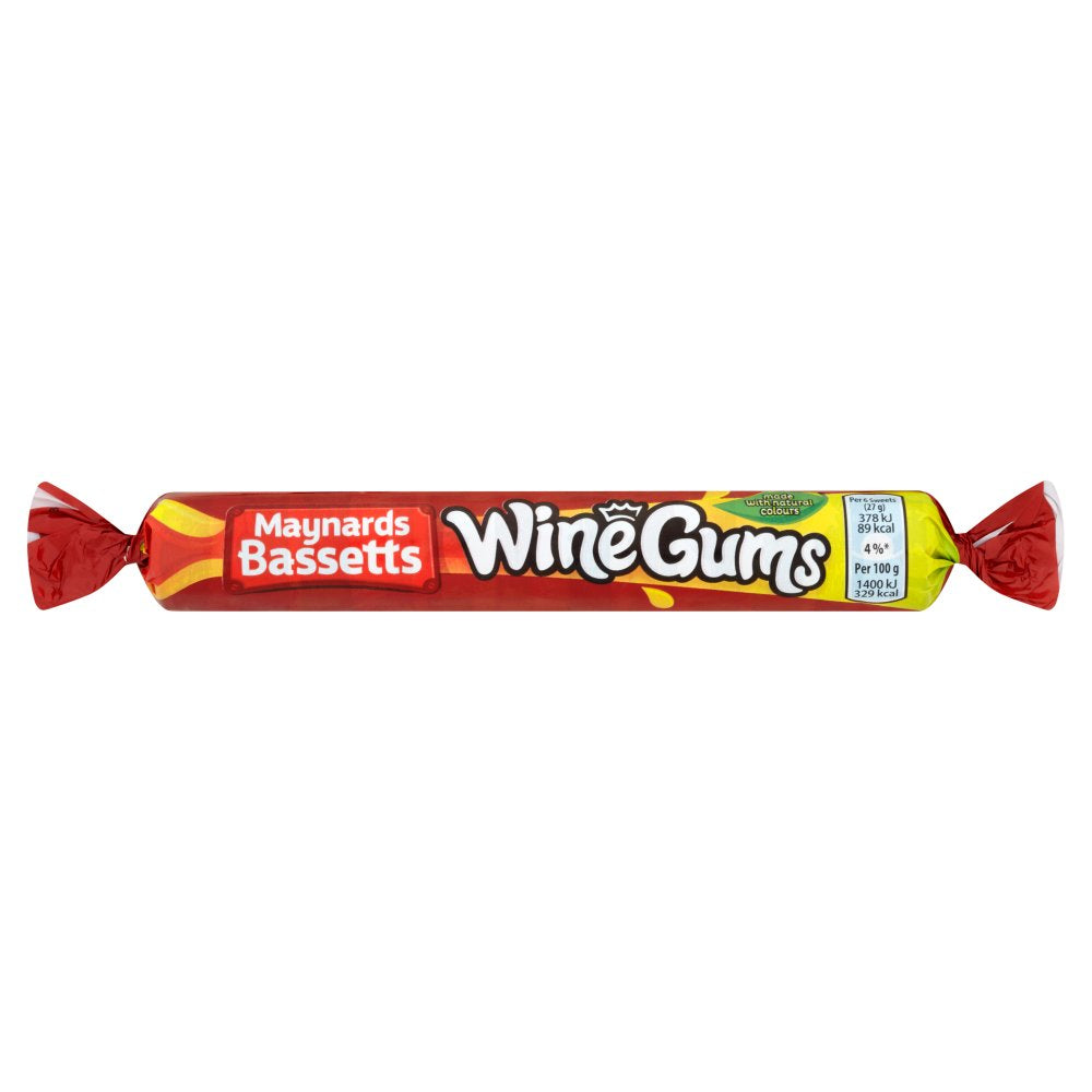 Maynards Bassetts Wine Gums Sweets Roll 52g (Pack of 40)
