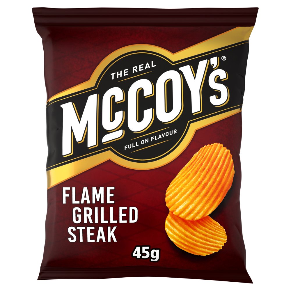 McCoy's Flame Grilled Steak Flavour Potato Crisps 45g (Pack of 26)