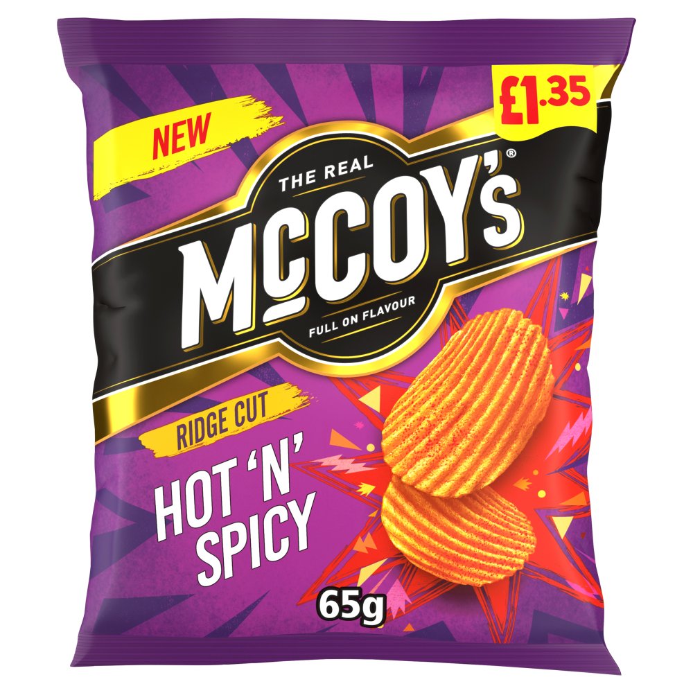 McCoy's Hot 'N' Spicy Sharing Crisps 65g (Pack of 20)