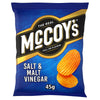 McCoy's Ridge Cut Salt & Malt Vinegar Flavour Potato Crisps 45g (Pack of 26)