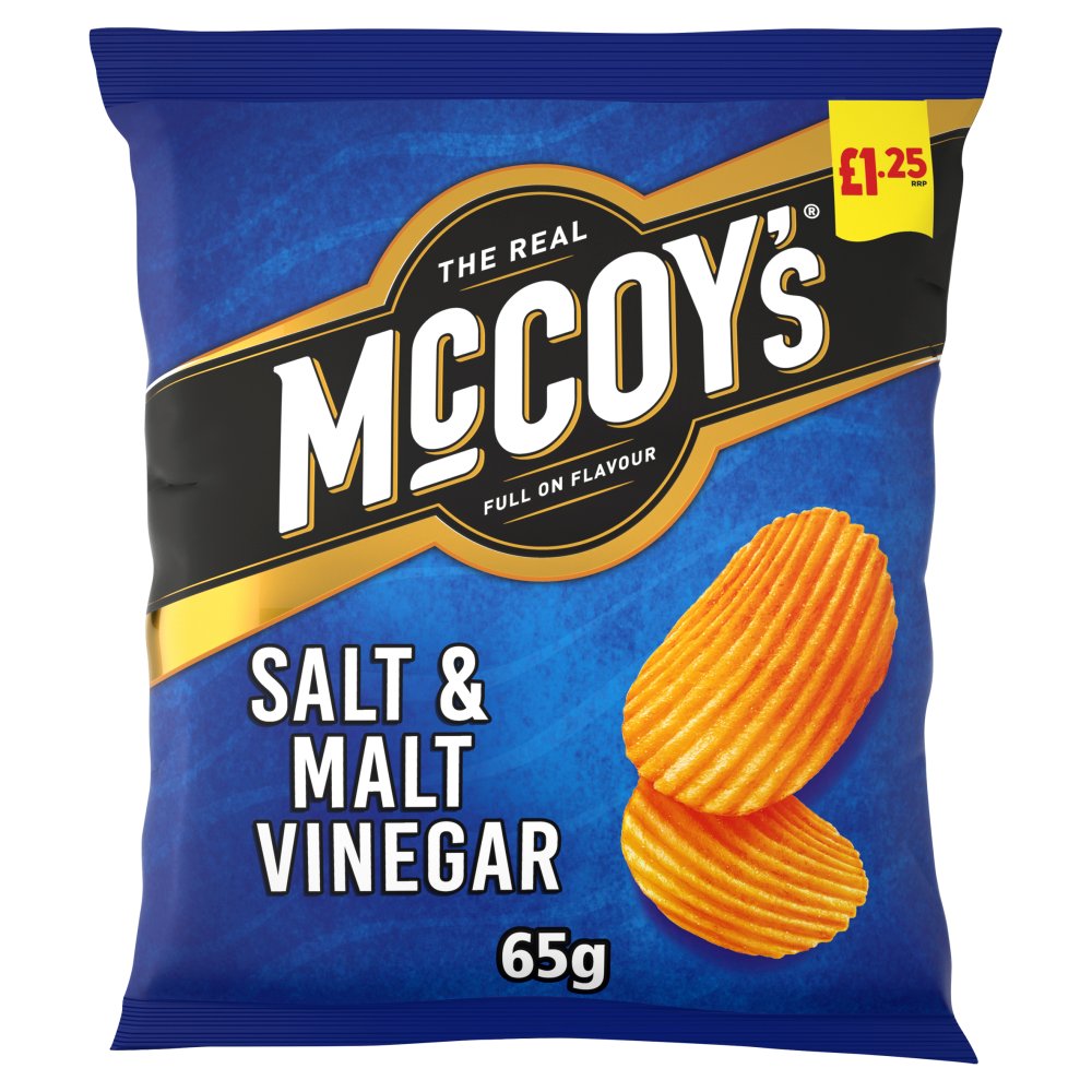 McCoy's Salt & Malt Vinegar Sharing Crisps 65g (Pack of 20)
