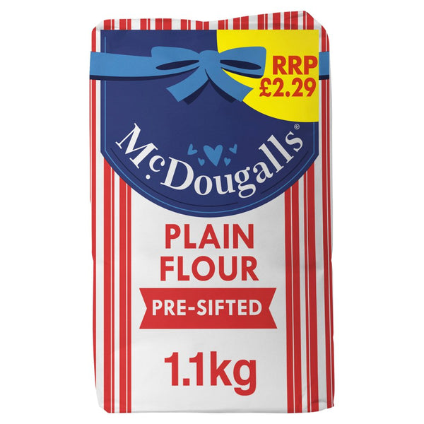 McDougalls Pre-Sifted Plain Flour 1.1kg (Pack of 10)