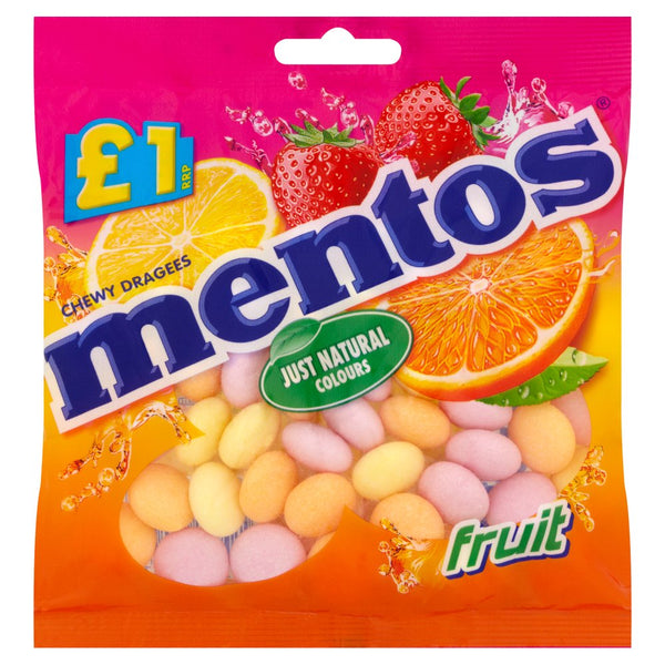 Mentos Fruit Bag 135g (Pack of 12)