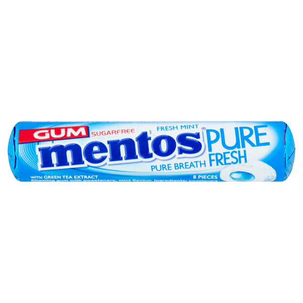 Mentos Gum Pure Fresh Fresh Mint 8 Pieces 15.5g (Pack of 24)