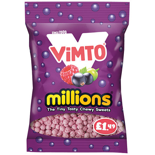 Millions Vimto The Tiny Tasty Chewy Sweets 100g (Pack of 12)