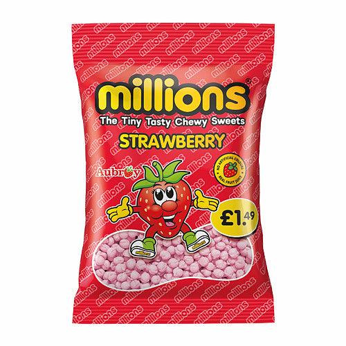 Millions Bag Strawberry Bag 110g ( Pack of 12 )