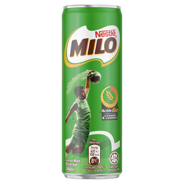 Milo ACTIV-GO Chocolate Flavoured Malt Milk Drink Can 240ml (Pack of 12)