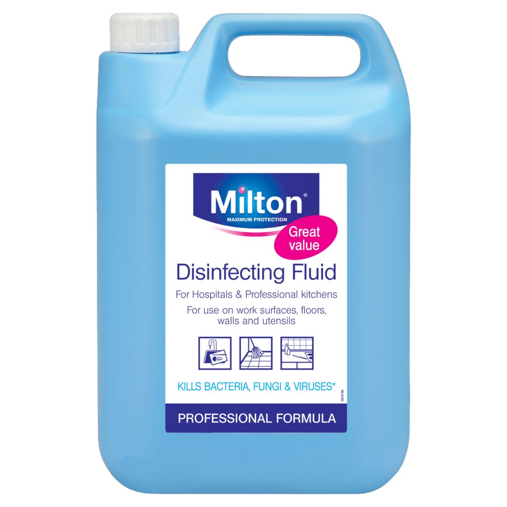 Milton Disinfecting Fluid, For Use On Work Surface, Floors, Walls & Ustensils 5L (Pack of 1)
