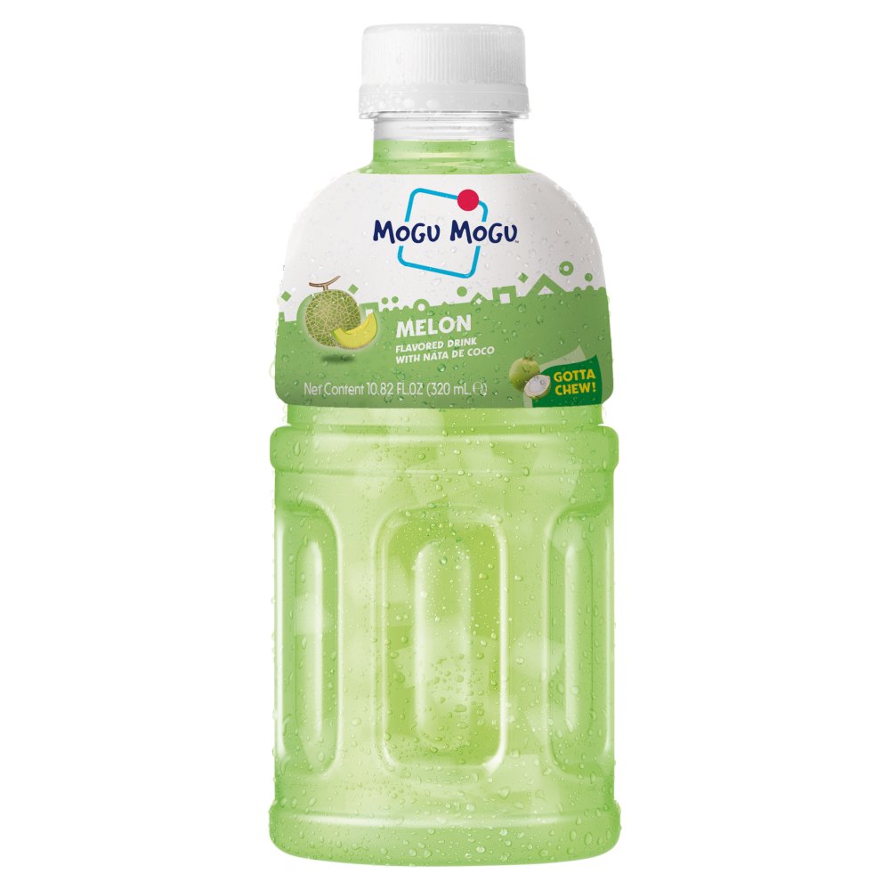 Mogu Mogu Melon Flavored Drink with Nata De Coco 320ml (Pack of 6)