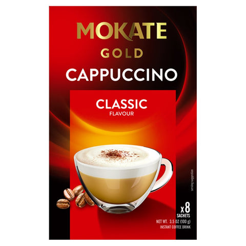 Mokate Gold Cappuccino Classic Flavour Instant Coffee Drink 8 x 12.5g (100g) (Pack of 12)