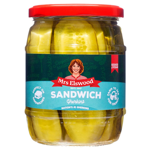 Mrs Elswood Sandwich Gherkins 540g (Pack of 6)