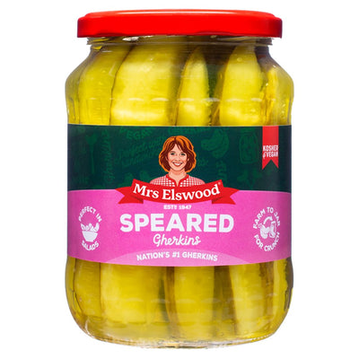 Mrs Elswood Speared Gherkins 670g (Pack of 6)