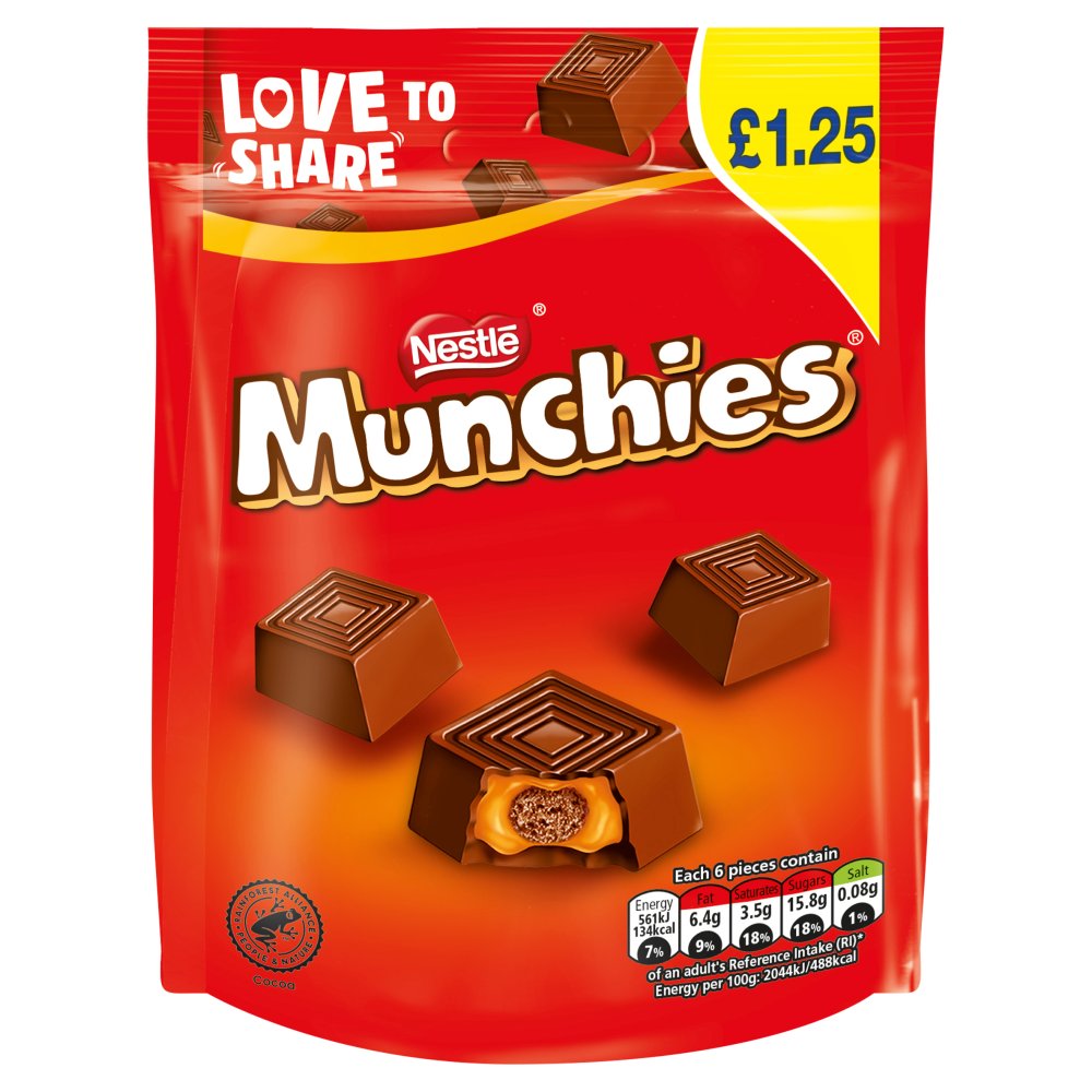 Munchies Milk Chocolate & Caramel Sharing Bag 81g (Pack of 10)