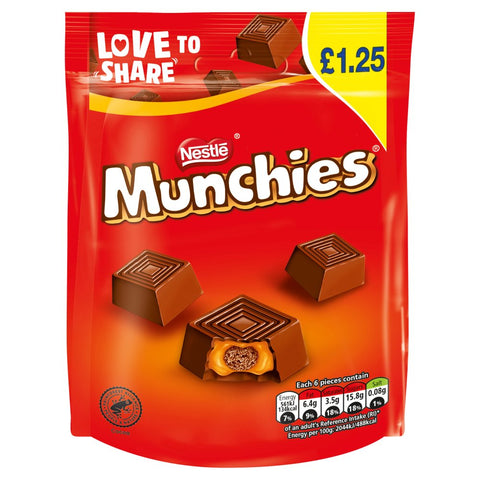 Munchies Milk Chocolate & Caramel Sharing Bag 81g (Pack of 10)
