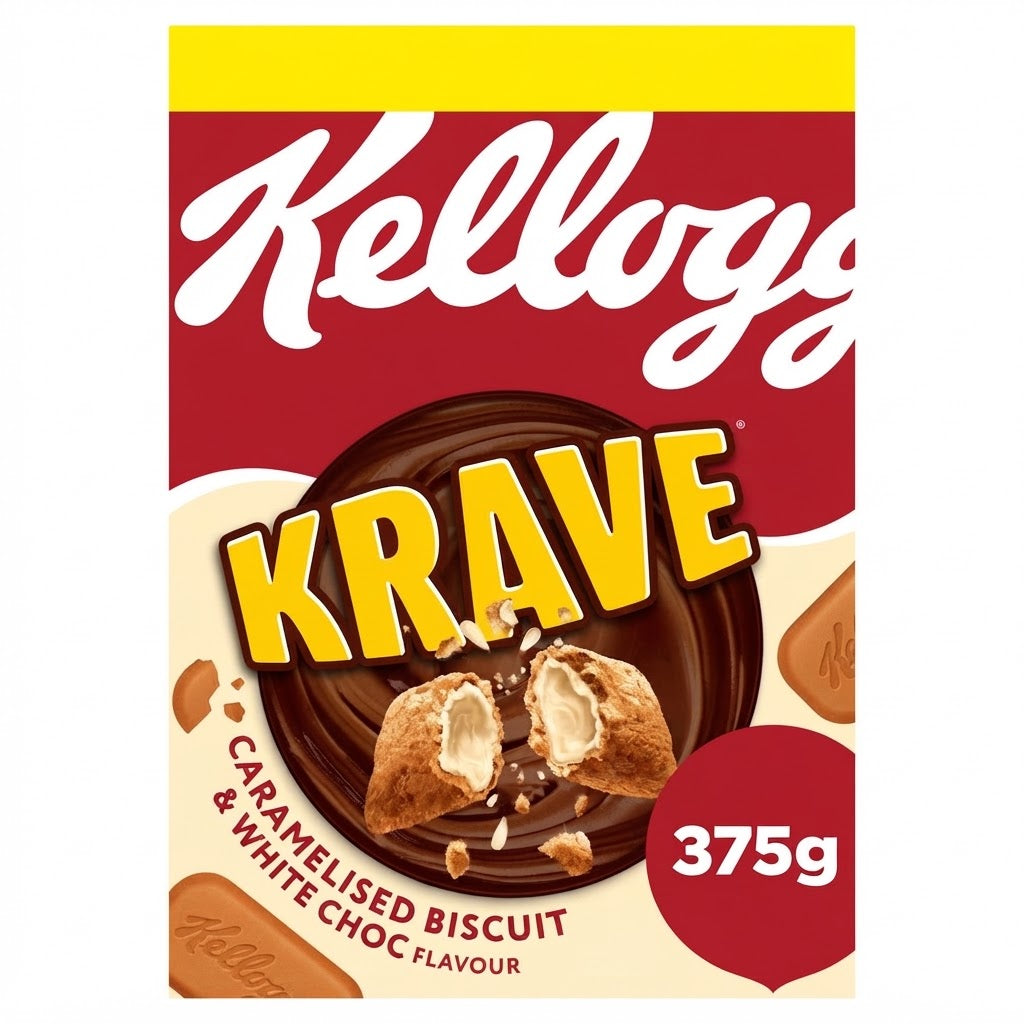 Kellogg's Krave Caramelised Biscuit Breakfast Cereal 6 x 375g