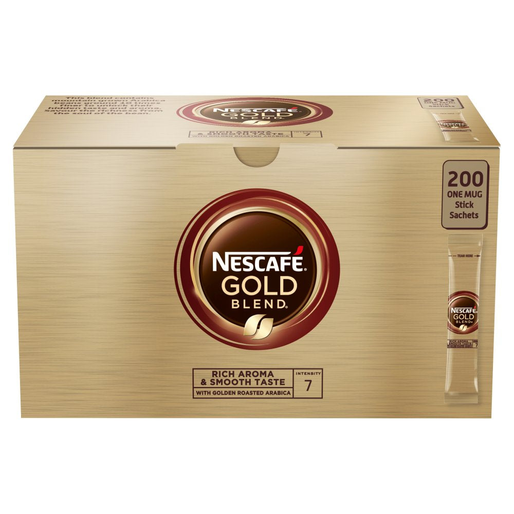 NESCAFE Gold Blend Instant Coffee Sachets - 200 x 1.8g Sticks (Pack of 1)