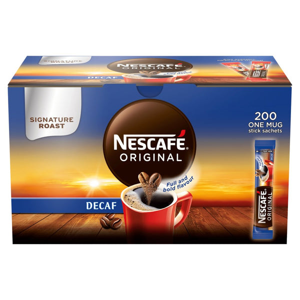 NESCAFE Original Decaf Instant Coffee Sachets - 200 x 1.8g Sticks (Pack of 1)