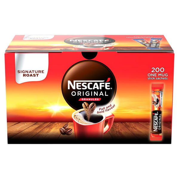 NESCAFE Original Instant Coffee Sachets - 200 x 1.8g Sticks (Pack of 1)