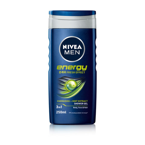 NIVEA MEN Energy Shower Gel 250ml (Pack of 6)