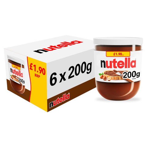 NUTELLA® Hazelnut spread with cocoa 200g (Pack of 6)