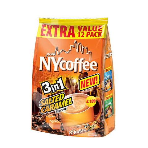 NYCoffee Salted Caramel 3in1 Extra Value Pack 12 Sachets (Pack of 10)