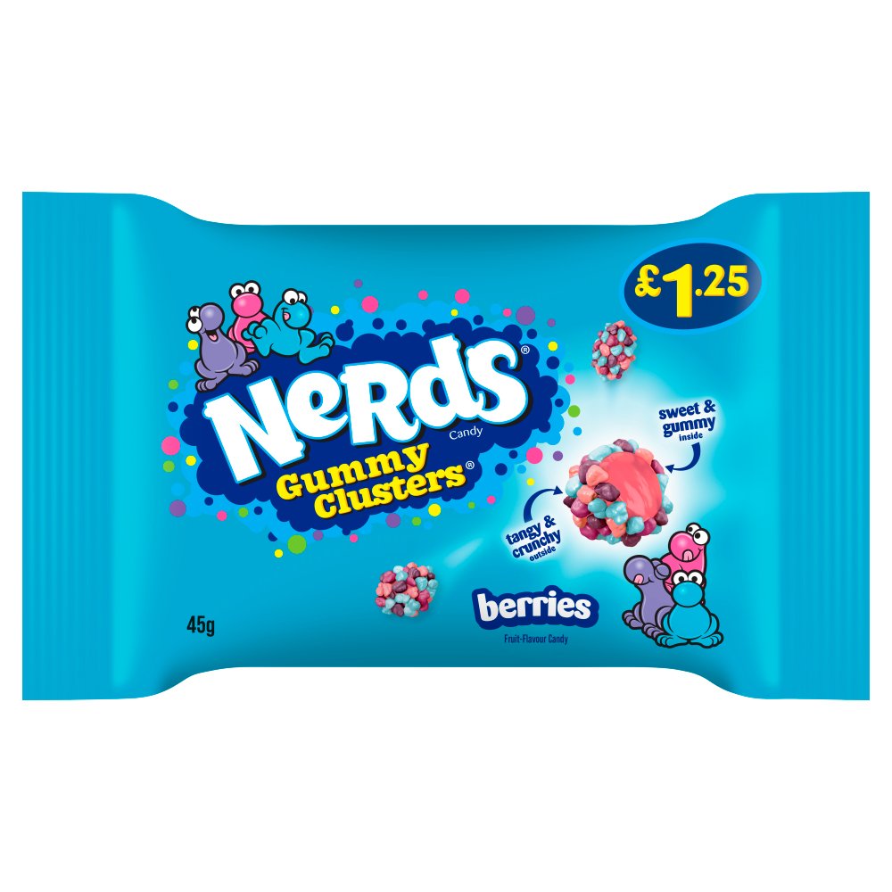 Nerds Berries Fruit-Flavour Candy Gummy Clusters 45g (Pack of 20)