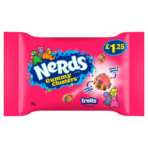 Nerds Fruit-Flavour Candy Gummy Clusters 45g (Pack of 20)