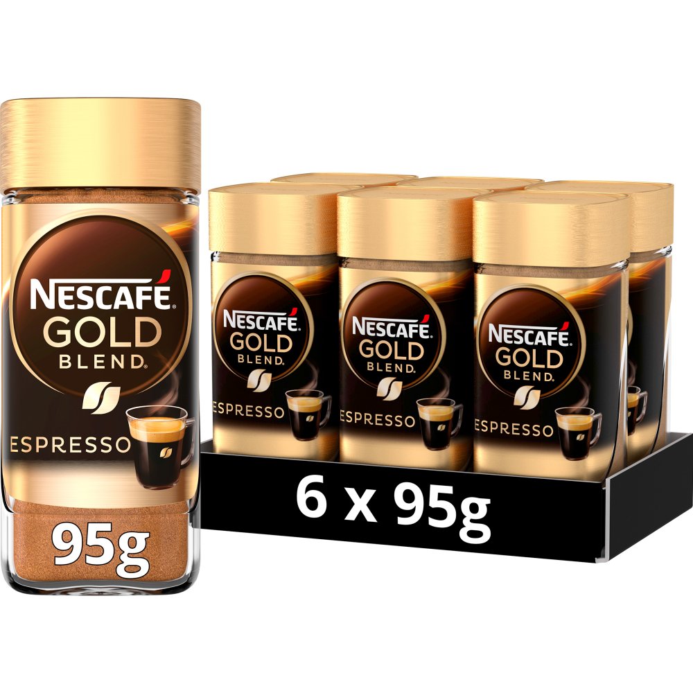 Nescafe Gold Blend Espresso Instant Coffee 95g (Pack of 6
