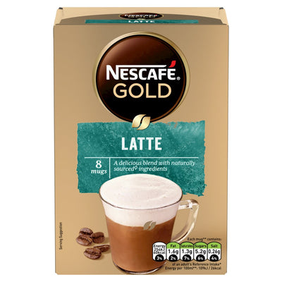 Nescafe Gold Latte Instant Coffee 8 x 15.5g Sachets (Pack of 6)
