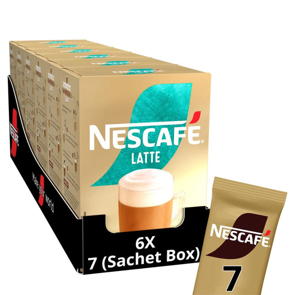 Nescafe Gold Latte Instant Coffee 7 x 18g Sachets (Pack of 6)