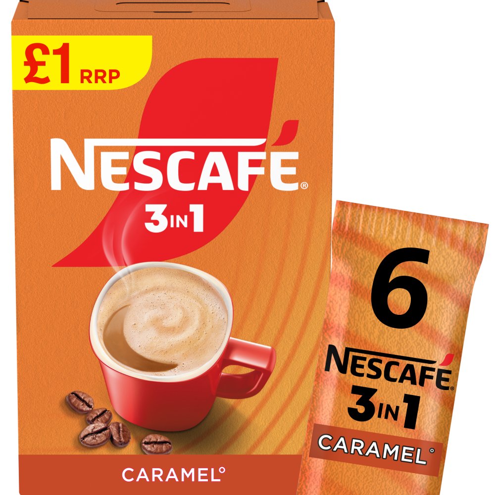 Nescafe 3in1 Caramel Instant Coffee, 6 sachets x 16g (Pack of 11)