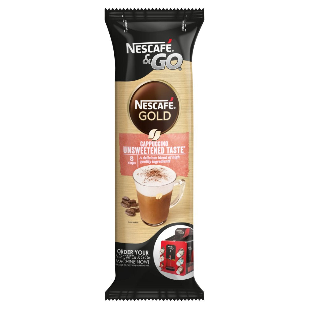 Nescafé & Go Gold Cappuccino Unsweetened Taste 8 x 17.5g (Pack of 1)