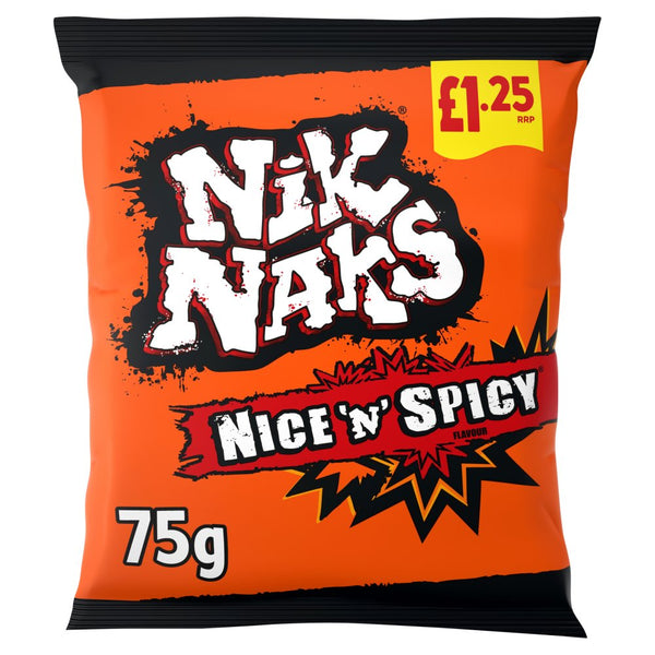 Nik Naks Nice 'N' Spicy Crisps 75g (Pack of 20)