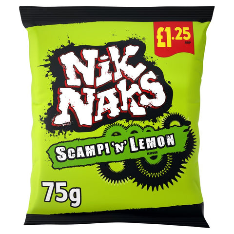 NiK NAKS Scampi 'N' Lemon Flavour 75g (Pack of 20)