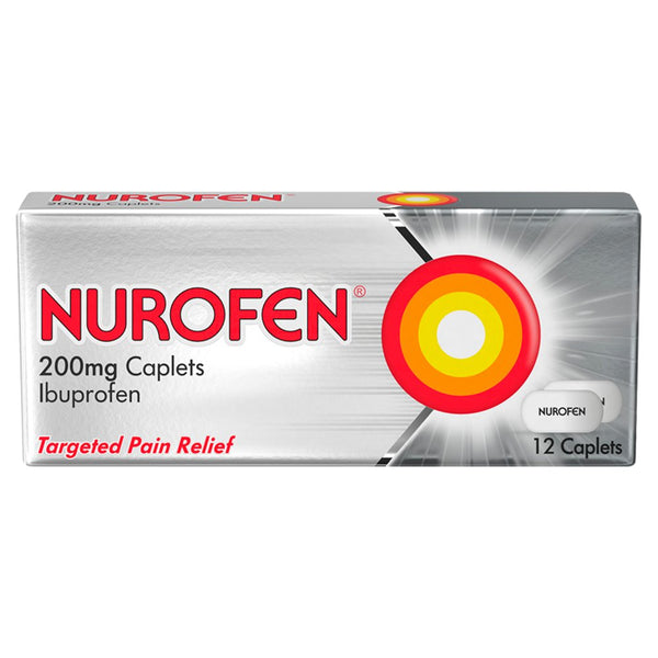 Nurofen Ibuprofen, 200mg Caplets, (Pack of 12)