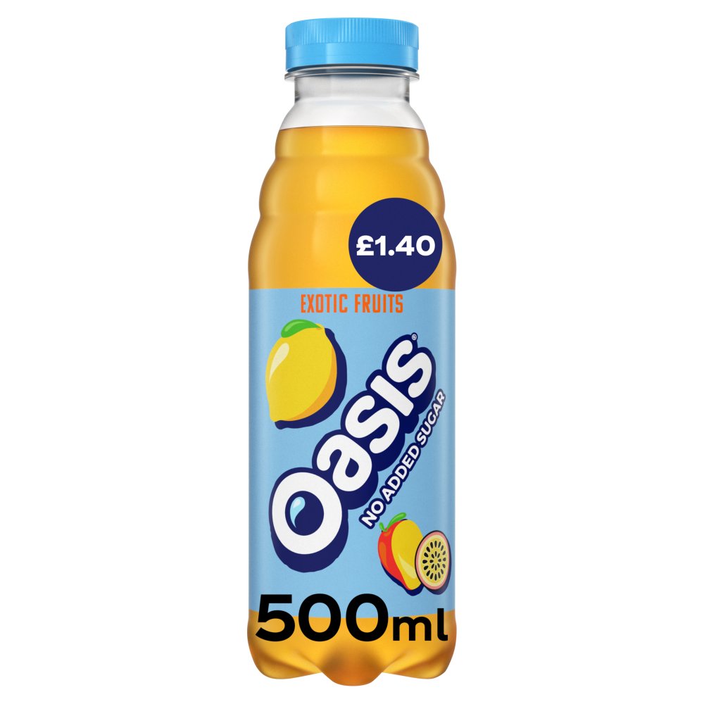 Oasis Exotic Fruits No Added Sugar 12 x 500ml (Pack of 1)