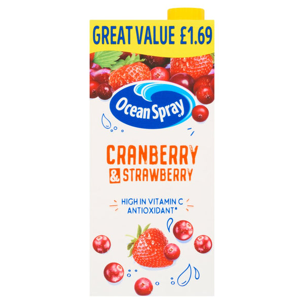Ocean Spray Cranberry & Strawberry 1 Litre (Pack of 12)