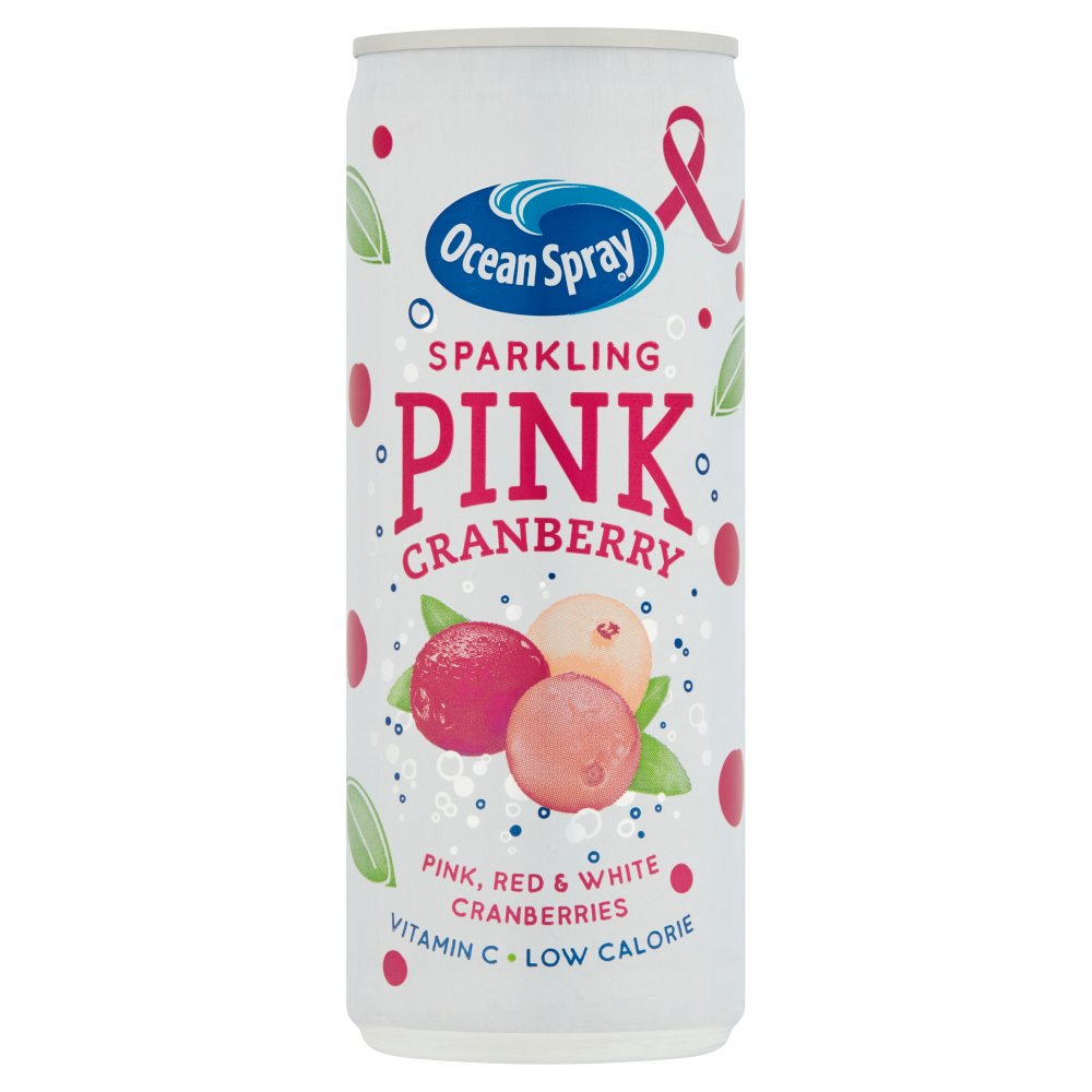 Ocean Spray Sparkling Pink Cranberry 250ml (Pack of 12)