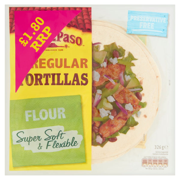 Old El Paso Regular Tortillas 326g (Pack of 6)