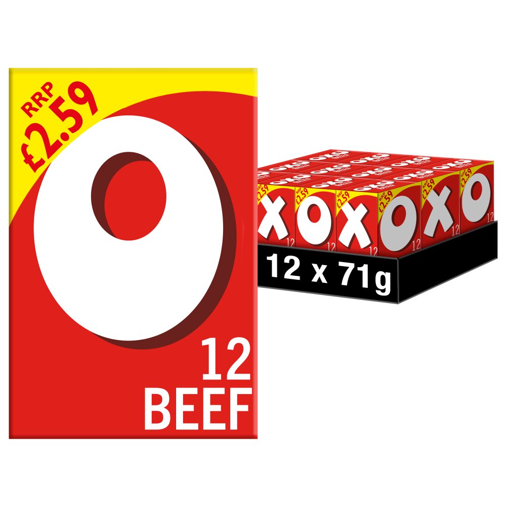 OXO 12 Beef Stock Cubes 71g (Pack of 12)