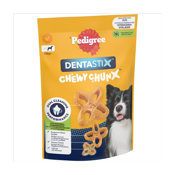 Pedigree Dentastix Chewy Chunx Maxi Adult Dog Treats Chicken 68g (Pack of 5)