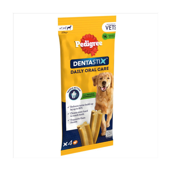 Pedigree Dentastix Daily Adult Large Dog Treats 4 x Dental Sticks 154g (Pack of 14)