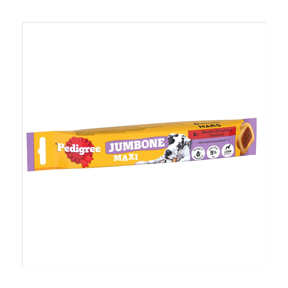 Pedigree Jumbone Maxi Adult Large Dog Treat Beef & Poultry 1 Chew 180g (Pack of 12)