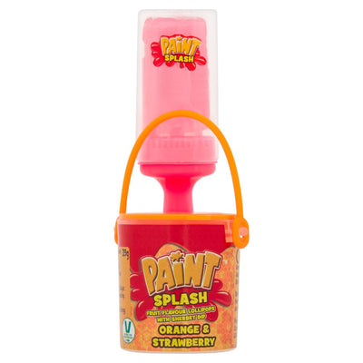 Paint Splash Fruit Flavour Lollipops with Sherbet Dip Orange & Strawberry 39g (Pack of 12)