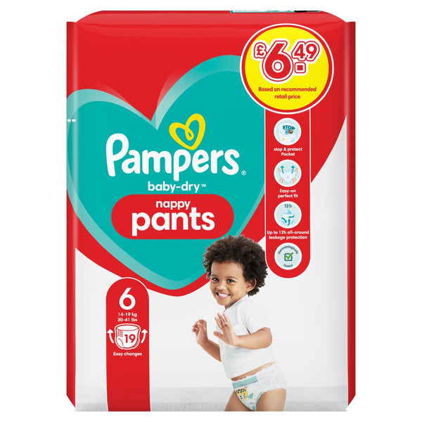 Pampers Baby-Dry Pants Size 6, Nappies 285g (Pack of 4)