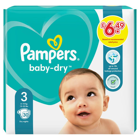 Pampers Baby-Dry Size 3, Nappies 450g (Pack of 4)