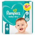 Pampers Baby-Dry Size 4, 25 Nappies 375g (Pack of 4)